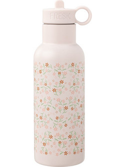 Fresk Garden Flowers Παιδικό Παγούρι Θερμός Ανοξείδωτο BPA Free με Καλαμάκι Μπεζ 500ml