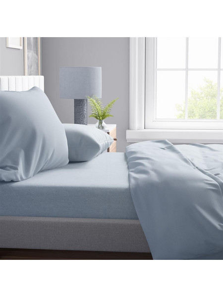 Dimcol Σεντόνι King Size Βαμβακερό 240x270 Solid 505 Light Blue Grey
