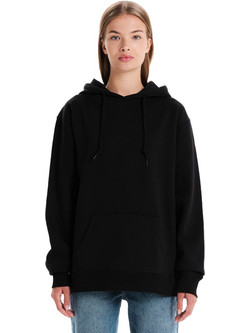 Basehit Γυναικείο Φούτερ Oversized με Κουκούλα & Τσέπες Μαύρο 242.BW20.203