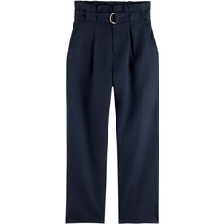 Scotch & Soda Daisy Ψηλόμεσο Υφασμάτινο Γυναικείο Παντελόνι Κανονική Εφαρμογή Navy Μπλε 178125-0002