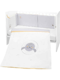 KikkaBoo Seally Me Σετ Κούνιας White/Light Blue 2τμχ