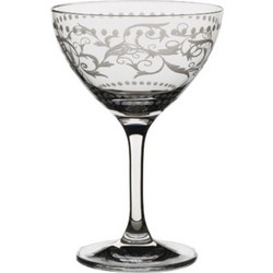 Rona Σετ Ποτήρια Λικέρ Γυάλινα Κολωνάτα Martini Vintage Dots Διαφανή Λευκά 250ml 6τμχ 0803502