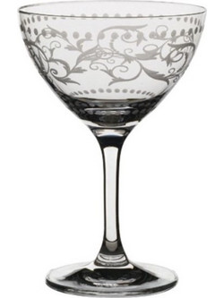 Rona Σετ Ποτήρια Λικέρ Γυάλινα Κολωνάτα Martini Vintage Dots Διαφανή Λευκά 250ml 6τμχ 0803502