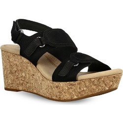 Clarks Ανατομικές Καλοκαιρινές Γυναικείες Πλατφόρμες Ψηλές Μαύρες 26171316