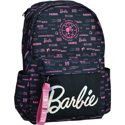 Gim Barbie Core Σχολική Τσάντα Πλάτης Μαύρη Ροζ 349-92034