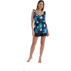 Rachel Babydoll Καλοκαιρινό Μαύρο Μπλε 13227
