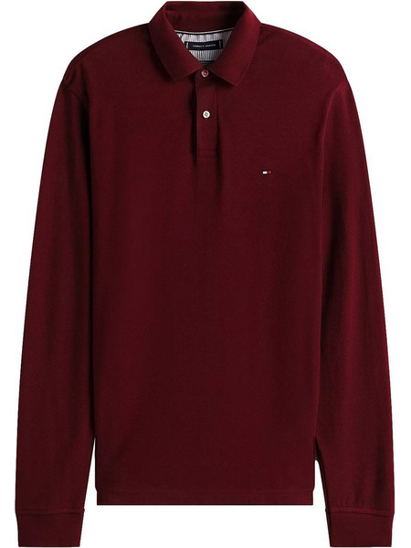 Tommy Hilfiger Ανδρική Μπλούζα Polo Μακρυμάνικη Μπορντό MW0MW20183-XIH
