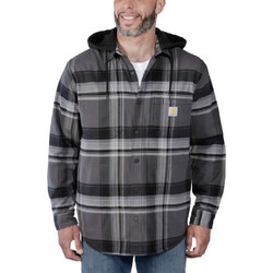 Carhartt Ανδρικό Πουκάμισο Βαμβακερό Καρό Μακρυμάνικο Κανονική Γραμμή Overshirt Ανθρακί 105938-N04