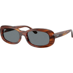 Ray-Ban RB2221 95462 Ανδρικά Γυαλιά Ηλίου Ορθογώνια Κοκάλινα Καφέ με Μαύρο Φακό