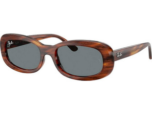 Ray-Ban RB2221 95462 Ανδρικά Γυαλιά Ηλίου Ορθογώνια Κοκάλινα Καφέ με Μαύρο Φακό