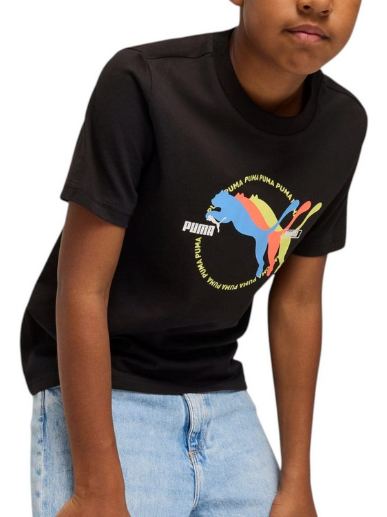 Puma Παιδικό T-Shirt Κοντομάνικο Μαύρο Πολύχρωμο 686660-01