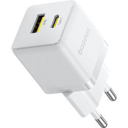 Baseus Palm Φορτιστής χωρίς Καλώδιο με Θύρα USB-A & Θύρα USB-C 30W Power Delivery White