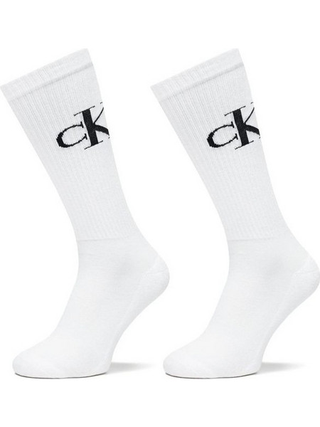 Calvin Klein Ανδρικές Κάλτσες Ψηλές Λευκές 2Pack 701228802-002