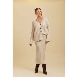 Rut & Circle Annie Μακριά Φούστα Πλεκτή Ψηλόμεση Pencil Εκρού 24-03-74