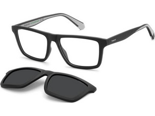 Polaroid Eyewear PLDD590/C O6W Ανδρικός Σκελετός Γυαλιών Οράσεως με Clip-On Κοκάλινος Μαύρος