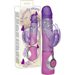 Butterfly Pearls Vibrator Δονητής Rabbit Μωβ