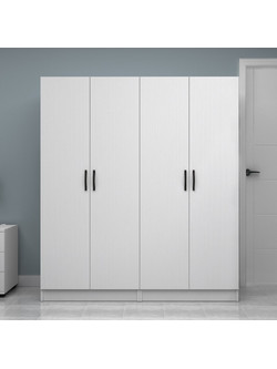 Megapap Τετράφυλλη Ντουλάπα Ρούχων Vivian Λευκή 160x51.8x181cm GP100-0111,1