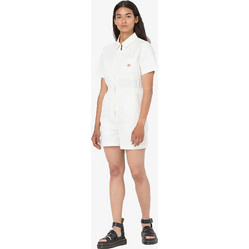 Dickies Vale Γυναικεία Ολόσωμη Φόρμα Κοντομάνικη Λευκή DK0A4Y6C-C58