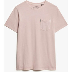 Superdry Classic Essential Pocket Ανδρικό Αθλητικό T-Shirt Ροζ M1012206A-E9S