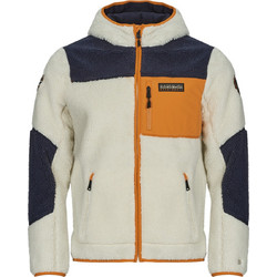 Napapijri Ανδρική Ζακέτα Fleece με Κουκούλα και Φερμουάρ Λευκή Navy Μπλε NP0A4GNSMM91