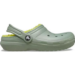 Crocs Ανατομικές Χειμερινές Παιδικές Παντόφλες για Αγόρι με Γούνα Πράσινο Mint Lime 207010-308