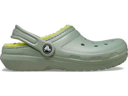 Crocs Ανατομικές Χειμερινές Παιδικές Παντόφλες για Αγόρι με Γούνα Πράσινο Mint Lime 207010-308