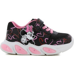 Migato Minnie Mouse Παιδικά Sneakers με Φωτάκια Μαύρα Ροζ 100040677