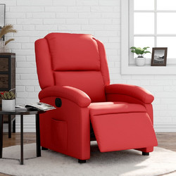vidaXL Πολυθρόνα Relax με Υποπόδιο Ανακλινόμενη Δερματίνη Κόκκινη 3204217
