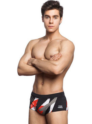 Mad Wave Αθλητικό Ανδρικό Μαγιό Boxer με Σχέδια Μαύρο M142001-J1W