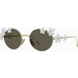 Loewe LW40173U 30E Γυναικεία Γυαλιά Ηλίου Στρογγυλά Μεταλλικά Χρυσά με Μαύρο Φακό