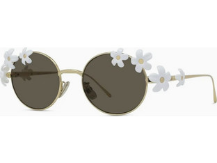 Loewe LW40173U 30E Γυναικεία Γυαλιά Ηλίου Στρογγυλά Μεταλλικά Χρυσά με Μαύρο Φακό