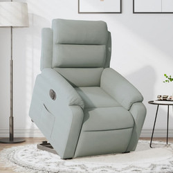 vidaXL Πολυθρόνα Relax Ανακλινόμενη Βελούδινη Γκρι 3205114