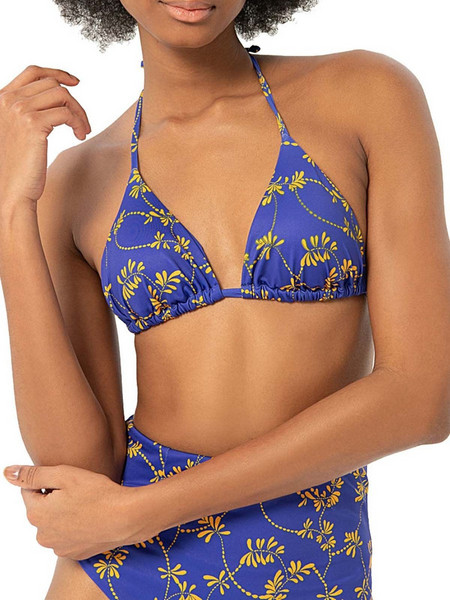 Surkana Bikini Top Τριγωνάκι Floral Μπλε 34BAYO212