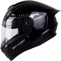 Spyder Radar Plain Black Κράνος Μηχανής Full Face