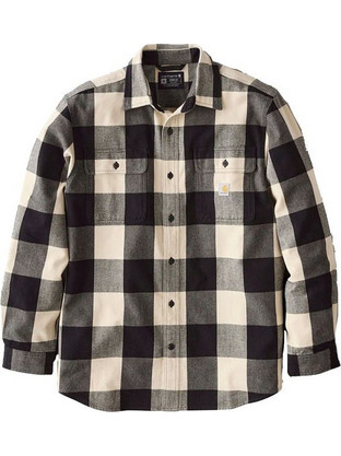 Carhartt Ανδρικό Πουκάμισο Βαμβακερό Καρό Μακρυμάνικο Κανονική Γραμμή Μαύρο Μπεζ 107013-A16