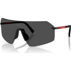 Prada PSB50S 1BO06F Ανδρικά Γυαλιά Ηλίου Μάσκα Κοκάλινα Μαύρα με Μαύρο Φακό