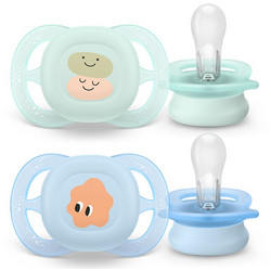 Philips Avent Ultra Start Ορθοδοντικές Πιπίλες Σιλικόνης 0-2m Light Green Blue 2τμχ SCF075/14