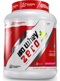 Immortal Nutrition Iso Whey Zero & Creatine White Chocolate Strawberry Πρωτεΐνη Ορού Γάλακτος Γράμμωσης Χωρίς Λακτόζη & Γλουτένη 1kg