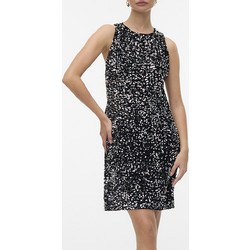 Vero Moda Bella Mini Φόρεμα για Γάμο / Βάπτιση Αμπιγιέ & Παγιέτες Μαύρο 10335720