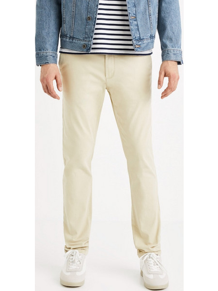 Celio Ανδρικό Παντελόνι Ελαστικό Slim Εφαρμογή Μπεζ C-ROPRIME