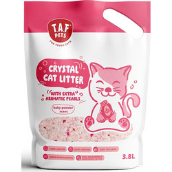 Taf Pets Crystal Baby Powder Κρυσταλλική Άμμος Γάτας με Άρωμα Πούδρα 3.8lt