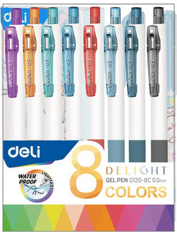 Deli Delight Σετ Στυλό 0.5mm Πολύχρωμο 8τμχ 231.348043