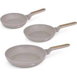 Berlinger Haus Taupe Nordic Collection Σετ Τηγάνια Αλουμινίου με Αντικολλητική Επίστρωση Μαρμάρου 3τμχ BH-8341