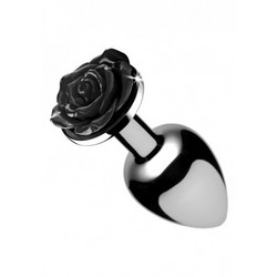 XR Brands Booty Sparks Rose Πρωκτική Σφήνα Diamond Plug 7.7cm Ασημί Μαύρη