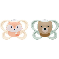 Nuk Perfect Match Air Ορθοδοντικές Πιπίλες Σιλικόνης 0-2m Αλεπού Αρκουδάκι 2τμχ