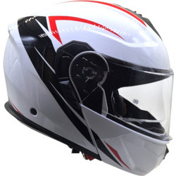 Faseed FSD 917 White Black Red Κράνος Μηχανής Flip-Up 1600gr