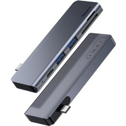 Baseus CAHUN-K0G USB Hub 3.0 USB-C με 5 Θύρες USB-A / USB-C / Card Reader