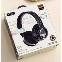 Gjby CA-059 Leopard Print Ασύρματα Bluetooth Παιδικά Ακουστικά On Ear Μαύρα