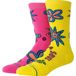 Stance x De La Soul 3 Feet Ανδρικές Κάλτσες Ψηλές με Σχέδια Κίτρινες Φούξια A555D233FE-MUL