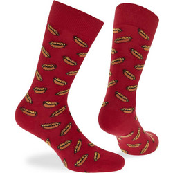 Walk Hot Dog Ανδρικές Κάλτσες Ψηλές με Σχέδια Κόκκινες W1064-33-44